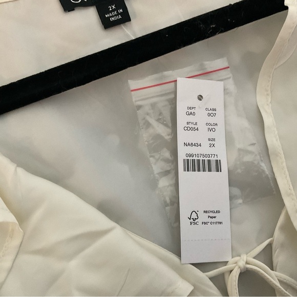 J. Crew Cream Ruffled Bib Collar Blouse - Picture 6 of 6